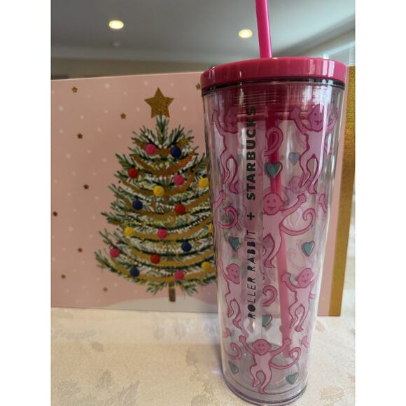 Starbucks x Roller Rabbit Pink Tumbler Limited Edition SOLD OUT - Picture 2 of 11